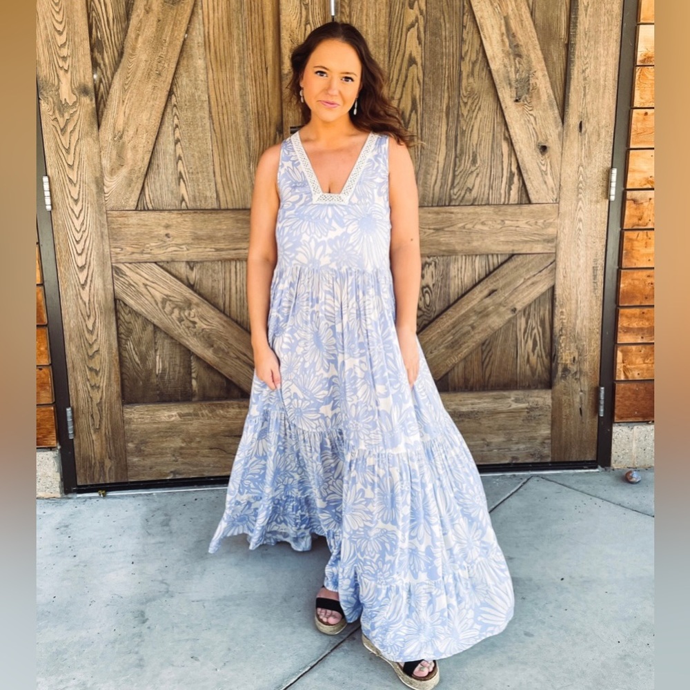 Lilac free people floral maxi dress